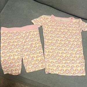 Little Sleepies Rainbow Pattern Kids Shortie Pajamas - Size 7/8